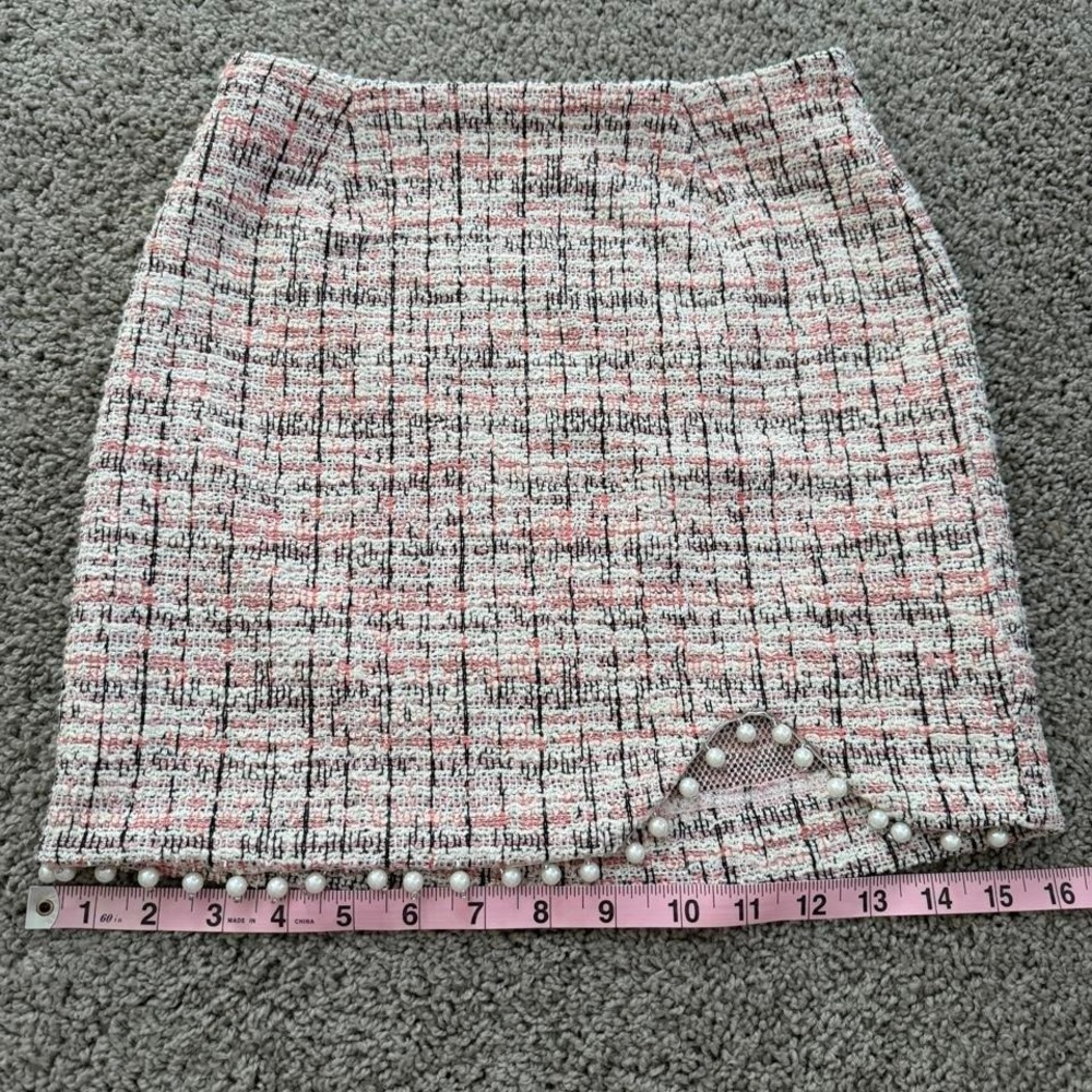 Thirty/Thirty L.A Tweed skirt with pearl detailing Size XS